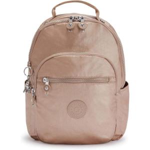 imageKipling Womens Seoul Small Tablet Backpack Durable Padded Shoulder Straps with Tablet Sleeve BagRose Gold Metallic