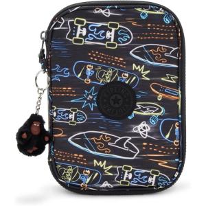 imageKipling Womens 100 Pens Printed Case Organize Accessories Art Supplies Makeup Travel OrganizerNeon Skate