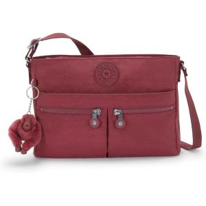 imageKipling Womens New Angie Crossbody Handbag Lightweight Crossbody Bag Nylon Travel BagLounge Wine