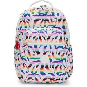 imageKipling Womens Seoul Bts 15quot Laptop Backpack Durable Roomy with Padded Shoulder Straps BuiltIn Protective SleeveRainbow Palm