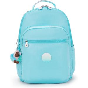 imageKipling Womens Seoul Bts 15quot Laptop Backpack Durable Roomy with Padded Shoulder Straps BuiltIn Protective SleeveSea Blue Met