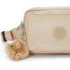 imageKipling Womens Abanu Multi Crossbody Bag Lightweight Adjustable Waist Pack with MultiCompartment Zip PocketsSparkled Beige