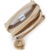 imageKipling Womens Abanu Multi Crossbody Bag Lightweight Adjustable Waist Pack with MultiCompartment Zip PocketsSparkled Beige