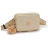 imageKipling Womens Abanu Multi Crossbody Bag Lightweight Adjustable Waist Pack with MultiCompartment Zip PocketsSparkled Beige