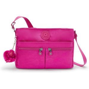 imageKIPLING KIPLING Womens New Angie Handbag Lightweight Crossbody Nylon Travel BagGlowing Fuchsia